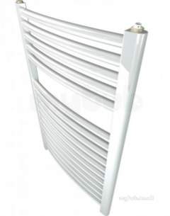 Caradon Ladder Towel Rails -  Stelrad 147010 White Curved Ladder Heated Towel Rail 1800x500mm