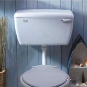 Thomas Dudley Cisterns -  White Tri-shell Low Level Cistern With Side Supply Outlet In White