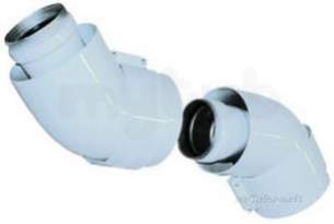 Vaillant Domestic Gas Boilers -  Vaillant 303809 White Flue Bends Pair 45 Deg