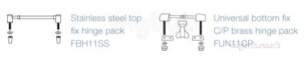 Celmac Wc Seats -  Wirquin Fun11cp Chrome Universal Bottom Fixing Brass Hinge Pack