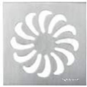 Macdee Cisterns -  Wirquin 30718112 Ss Venisio 150x150mm Grid For Walk-in Shower Traps With Flower Design
