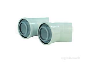 Worcester Domestic Gas Boilers -  7716191085 White Bend 60/100mm 45 Deg 2 Pack