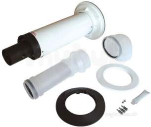 Worcester Domestic Gas Boilers -  7716191155 Black/white Telescopic Horizontal Flue Kit 60/100mm