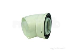 Worcester Oil Boilers -  7716190022 White Greenstar He Oil Flue Elbow 45 Deg