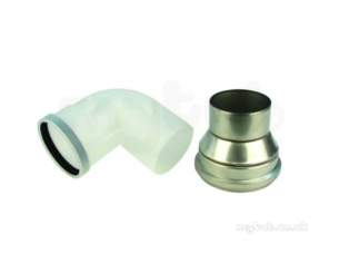 Worcester Oil Boilers -  7716190049 White Oilfit 100 /130 Conventional Flue Adaptor