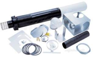 Worcester Oil Boilers -  7716190044 Black/white Oilfit 100 /150 Vertical Balanced Flue Kit