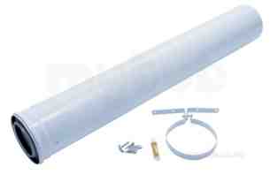 Worcester Oil Boilers -  7716190045 White Oilfit 100 /150 Flue Extension 1 M