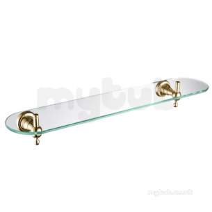 Bristan Accessories -  1901 Glass Shelf Brass Gold Plated N2 Shelf G