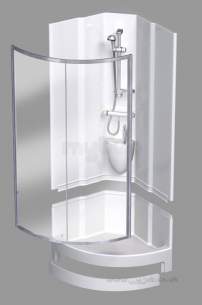 Coram Shower Pods -  Coram 950 Quad Pod Crescent Door Ch/cl Door Only