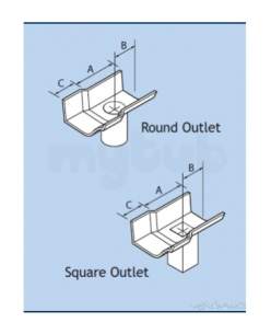 Alumasc Rainwater Products -  Plain 4.5 Inch X 2.5 Inch Ogee Outlet Og2/52
