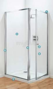 Coram Shower Enclosures and Bath Screens -  Coram Optima 800mm Pvot Door Ch/cl Door Only