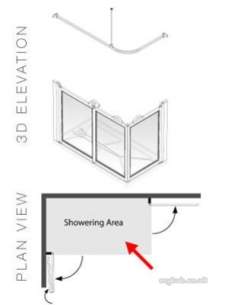 Akw Level Access Showering -  Akw Option A 900 High Screen Set 1350 X 750 Rh