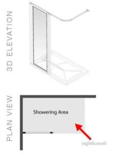 Akw Level Access Showering -  Akw Option Hf Screen Set 1880mm Hgh 950mm Wde