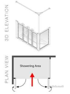 Akw Level Access Showering -  Akw Option K 750 High Screen Set 1420 X 820 Lh