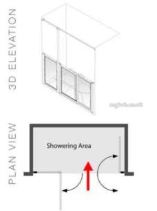 Akw Level Access Showering -  Akw Option P 750 High Screen Setx1850 Lh