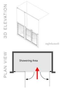 Akw Level Access Showering -  Akw Option U 750 High Screen Setx1420 Lh