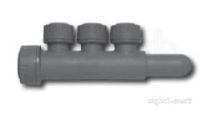 Underfloor Heating Manifolds and Ancillaries -  Polyplumb Pb7622153 3port Manifold 22x15