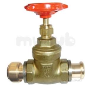 Pegler Push and Press General Valves -  Pegler Xt1068 Press Brass Gate Vlv 22