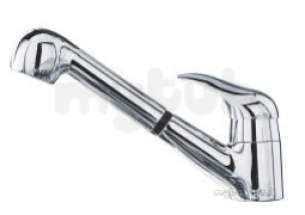 Pegler Luxury Kitchen Brassware -  Zio 4p1001 Sl Mono Sink/spray Mixer Cp