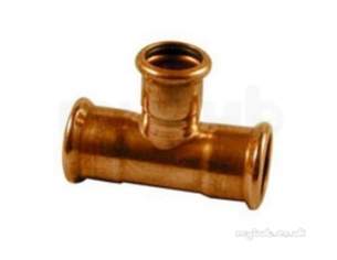 Yorkshire Pressfit Fittings -  S25 42mm X 42mm X 28mm Xpress Red Tee Br