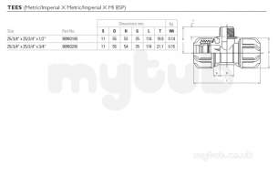 Philmac 3g -  Philmac 3g Metric/imperial Tee Pxm 9931 25x1/2