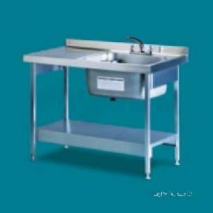 Pland Catering Sinks and Stands -  Pland 1200 X 650 Right Hand Catering Sink Plus Legs