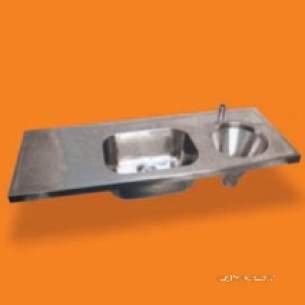 Pland Catering Sinks and Stands -  Pland Hc1660t110l Slop Hopper Plus Left Hand Drainer