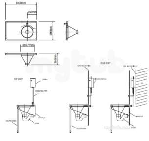 Pland Catering Sinks and Stands -  Pland Hd1060t110r Slop Hopper Plus Right Hand Drainer