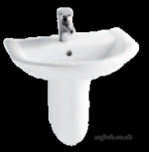 Eastbrook Sanitary Ware -  10.2012 Pluto Semi Pedestal 4 Basins Wh