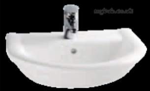 Eastbrook Sanitary Ware -  10.2014 Pluto Semi Recessed Basin One Tap Hole Wh