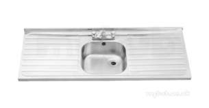 Sissons Stainless Steel Products -  B20075d 1500 X 600 Sbdd Sit On Sink Ss