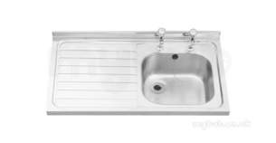 Sissons Stainless Steel Sinks -  B20081l 1000 X 600 Left Hand Sb Sit-on Sink Ss