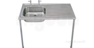 Sissons Stainless Steel Products -  G22006r 1200 X 600 Sbsd Right Hand Hospital Sink Ss