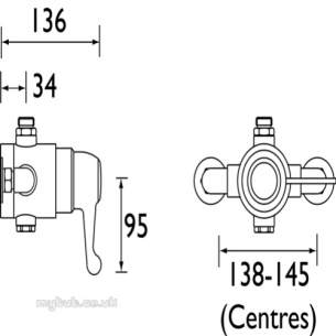 Gummers Commercial Showers -  Sirrus 1503ecp-lv Exp Lever Shower Valve Cp