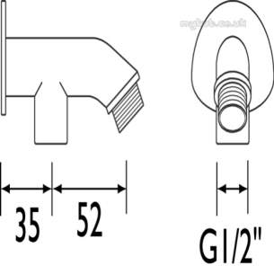 Gummers Commercial Showers -  Sirrus 9042c 15mm Exposed Shower Arm Cp