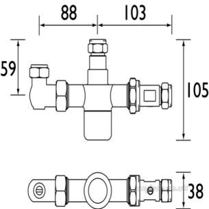 Gummers Commercial Showers -  Sirrus Ts603e Plus 15mm Blending Valve Tmv3