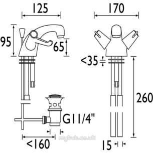 Gummers Commercial Showers -  Sirrus Glbasccd 3 Inch Lever Basin Mixer Ch