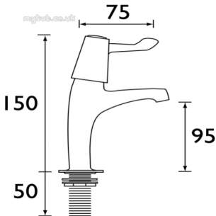 Gummers Commercial Showers -  Sirrus 3 Inch Lever High Neck Pillar Taps Ch