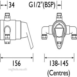 Gummers Commercial Showers -  Sirrus St1503ecp-t3 D/lvr Exp Shower Valve Cp