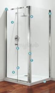 Coram Premier Shower Enclosures -  Premier Bifold 1000mm Door Slvr/cl Door Only