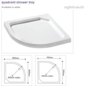 Manhattan Shower Enclosures -  Duralite V2 900mm Quadrant Uno Tray
