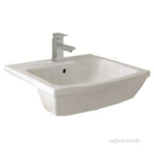 Eastbrook Sanitary Ware -  56.0062 Quba Semi-recessed Basin One Tap Hole Wh