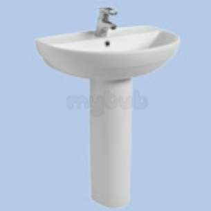 Twyford Mid Market Ware -  Twyford Refresh Re4322 600 Two Tap Holes Basin Sc Re4322sc