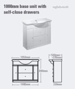 Roper Rhodes Furniture -  Valencia 1000mm White Base Unit With Sof