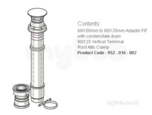 Rinnai Range Of Gas Wall and Water Heaters -  Rinnai 16i Vertical Flue Kit 952-016-002