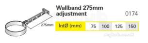 Rite Vent B Vent Flue -  Schiedel 150 Dia Bvent Wallband 300mm