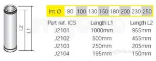 Rite Vent B Vent -  Ritevent Ics 130mm 200mm Lgth J2104130
