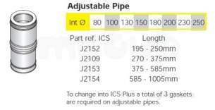 Rite Vent B Vent -  Ritevent Ics 130mm Adj Lgth 585-1005mm