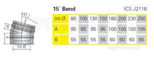 Rite Vent B Vent -  Ritevent Ics 130mm 15deg Bend J2118130