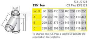 Rite Vent B Vent -  Ritevent Ics 130mm 135deg Tee J2121130